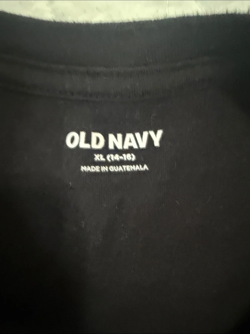 Old Navy Black Tee with White Skateboard Skeleton Graphic